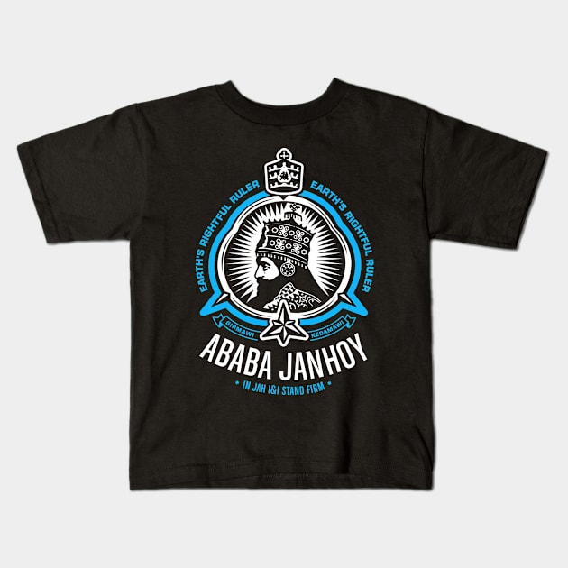 Ababa Janhoy Earth's Rightful Ruler Kids T-Shirt by ras rootswear